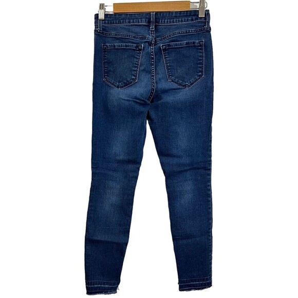 Old Navy Rockstar Skinny‎ Stretch Women Blue Denim Raw Hem Jeans Size 2 - Picture 2 of 13